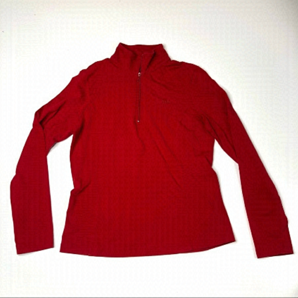 Gap Red Half-Zip Long Sleeve Running Active Stretchy Shirt Top SIZE M